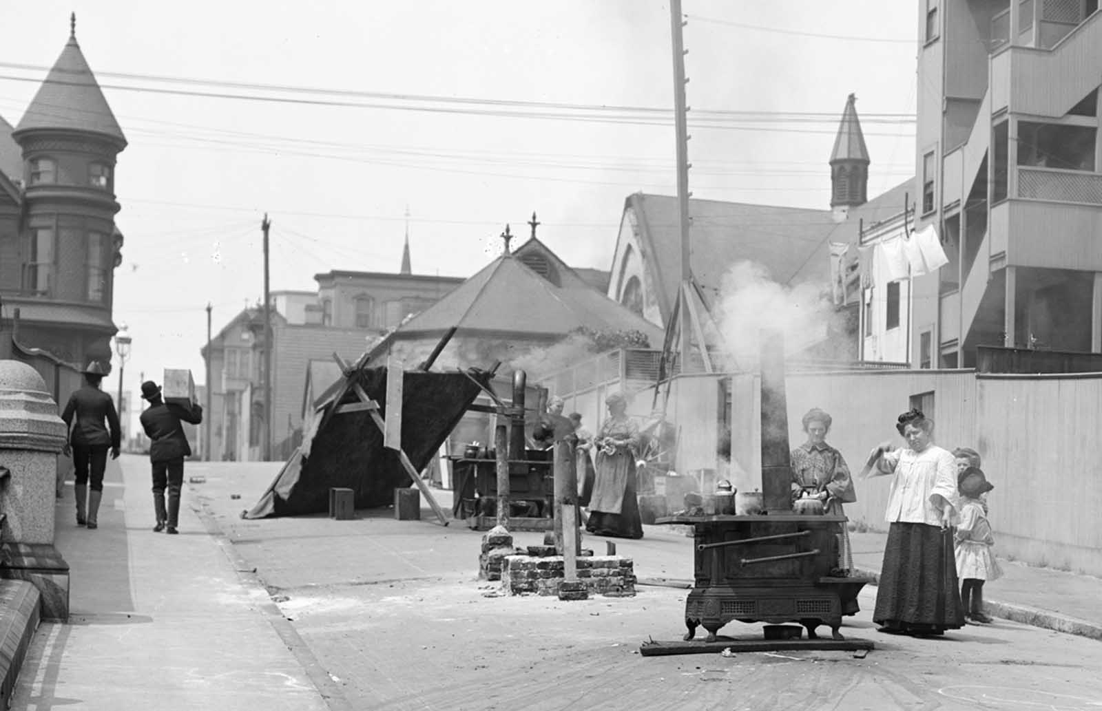 Cooking in the streets of San Francisco.