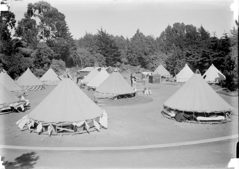 Refugee camp in Golden Gate Park, 1906