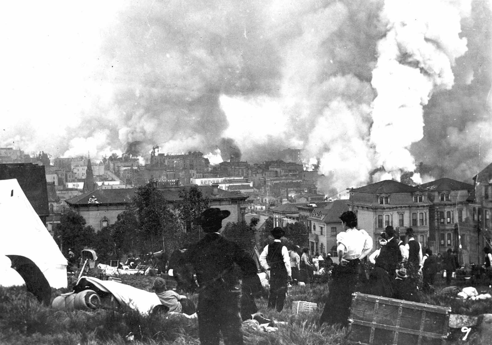 Fire in San Francisco following the great earthquake of 1906.