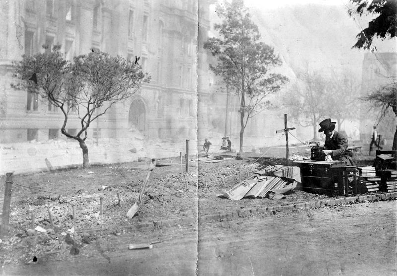 Street typist, 1906