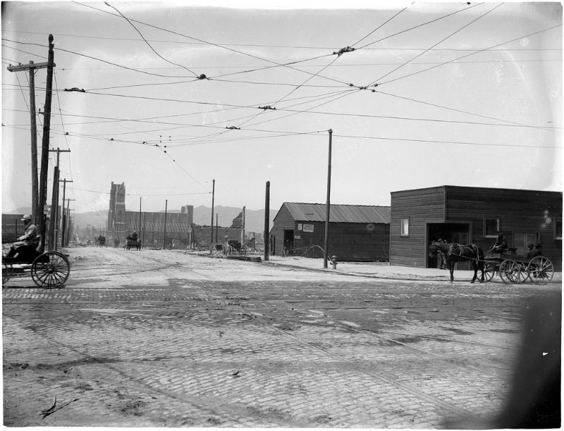 Third and Brannan Streets looking west on Brannan, 1906