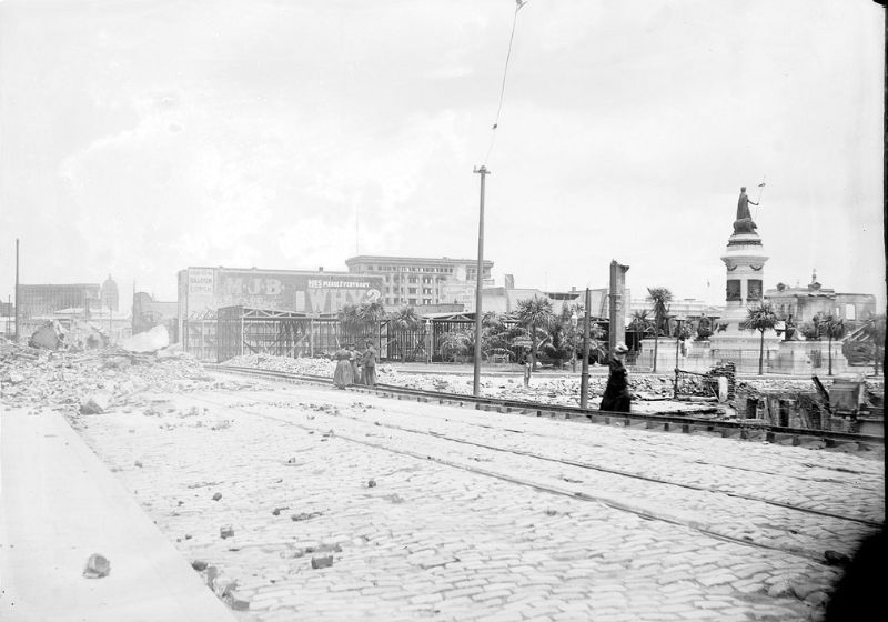 City Hall Avenue in the Civic Center and Pioneer Monument, 1906