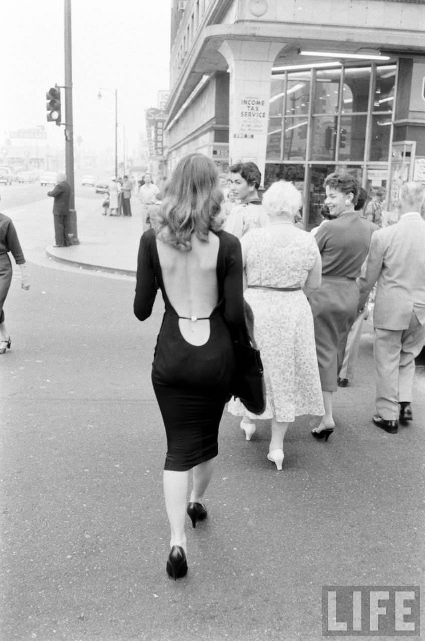 Vikki Dougan In Backless Dress on the Streets of Hollywood, Los Angeles in ...