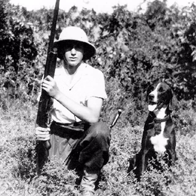 As a teenager hunting on his father's estate.