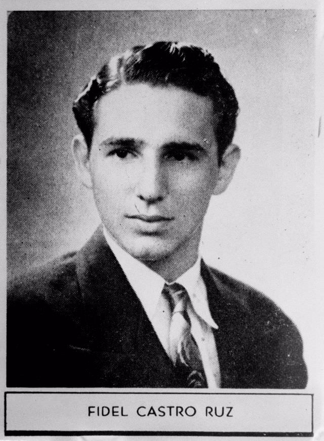 The caption describing Fidel Castro in his 1945 high school yearbook reads: Distinguished student and a fine athlete. Very popular. Will study law and we have no doubt he will have a brilliant future. (AP)