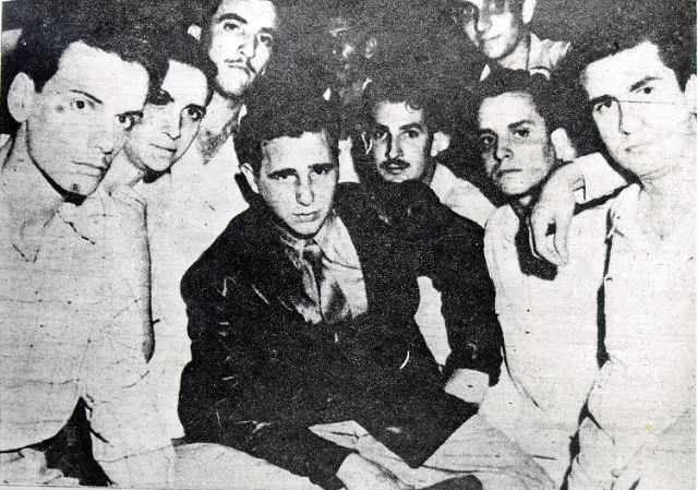 With Rafael del Pino, Armando Gali Menendez, and other UIR gang members in 1947.