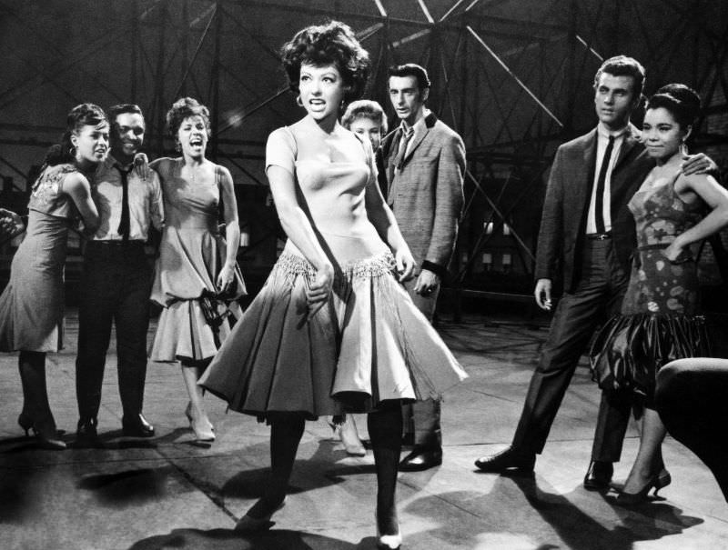 Rita Moreno singing in a scene from the movie 'West Side Story,' 1961.