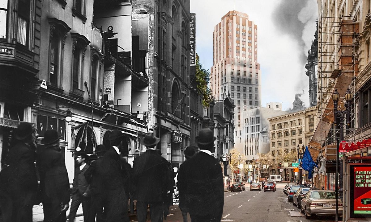1906 earthquake then and now Sanfrancisco