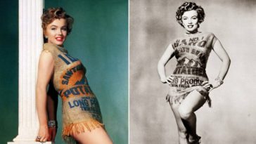 Marilyn Monroe in potato sack dress