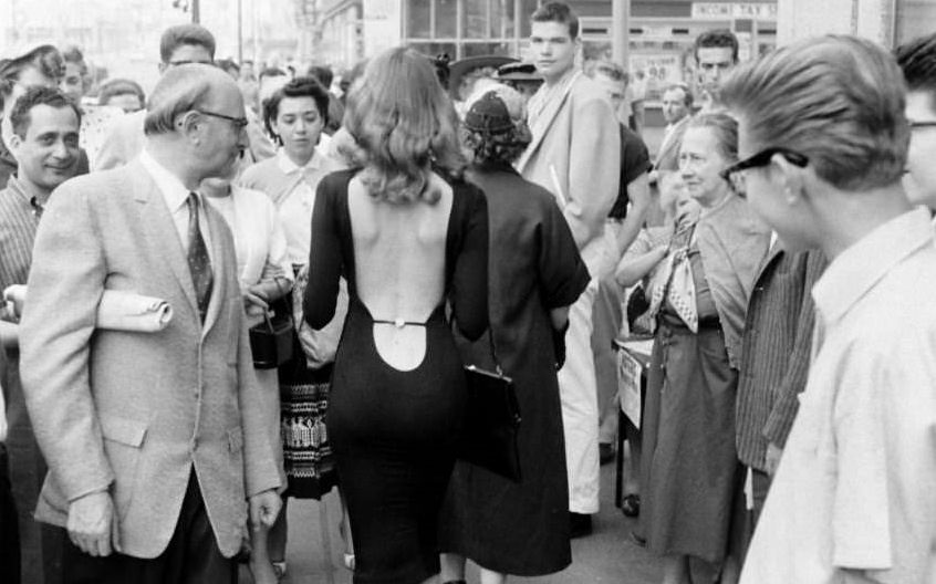 Vikki Dougan backless dress Hollywood street