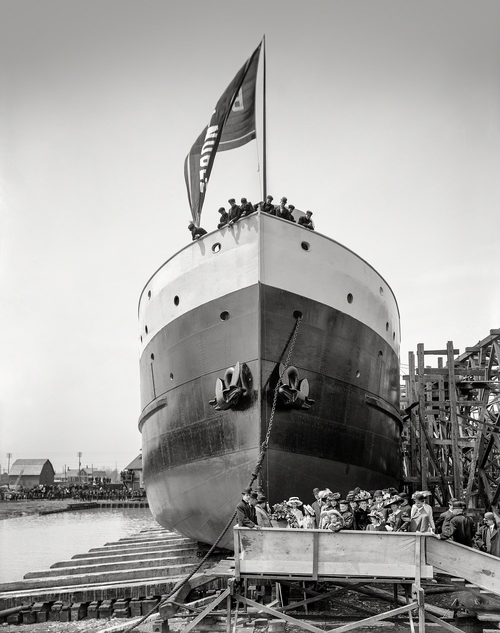 Launching party, freighter Benjamin Noble, Wyandotte, 1909