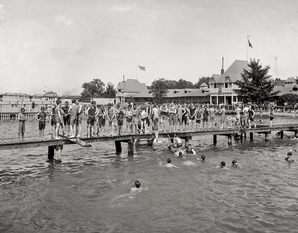 Swimming pool at Belle Isle Park, Detroit, 1903