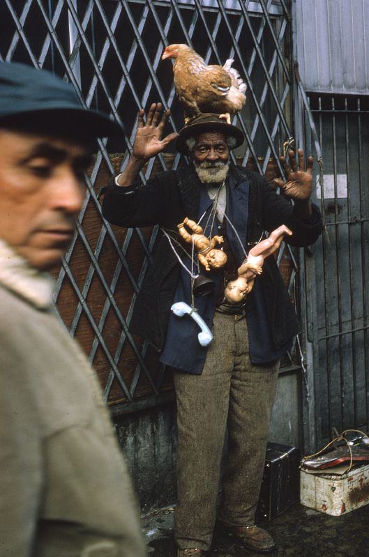 Chicken man on Maxwell Street, 1967