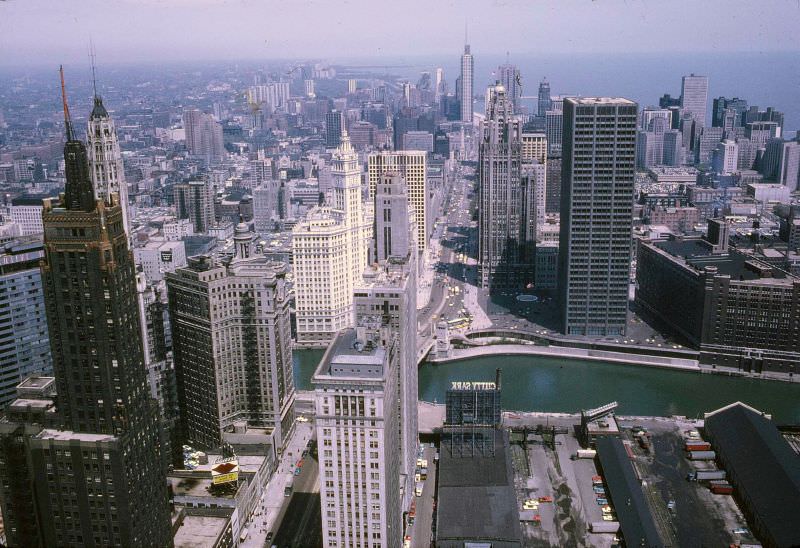 City view from Prudential, Chicago, 1967
