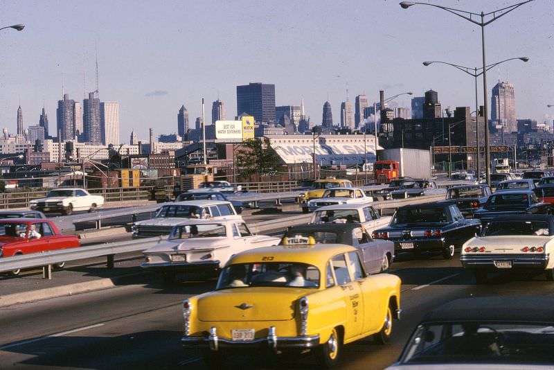 Traffic on the Kennedy Expressway, 1967