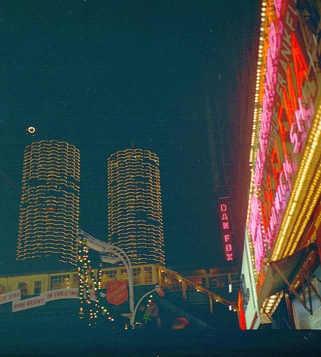 Chicago at night, 1965