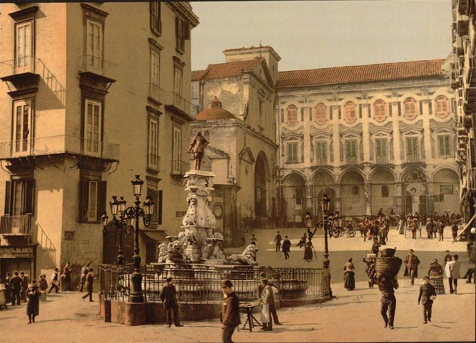 Piazetta Monteoliveto, Naples, 1890s