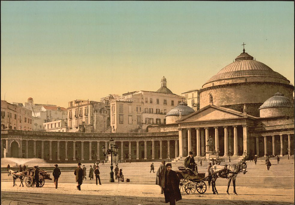 Plaza and church of San Francesco di Paola, Naples, 1890s