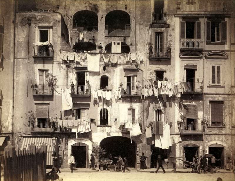 Facades in S. Lucia, Naples, 1878