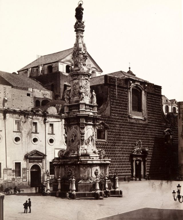 Piazza Trinita Maggiore, Naples, 1888