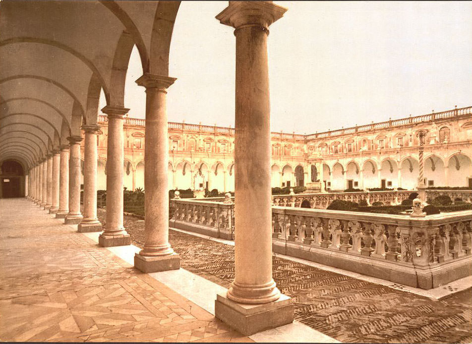 Convent of San Martino, with burying ground, Naples, 1890s