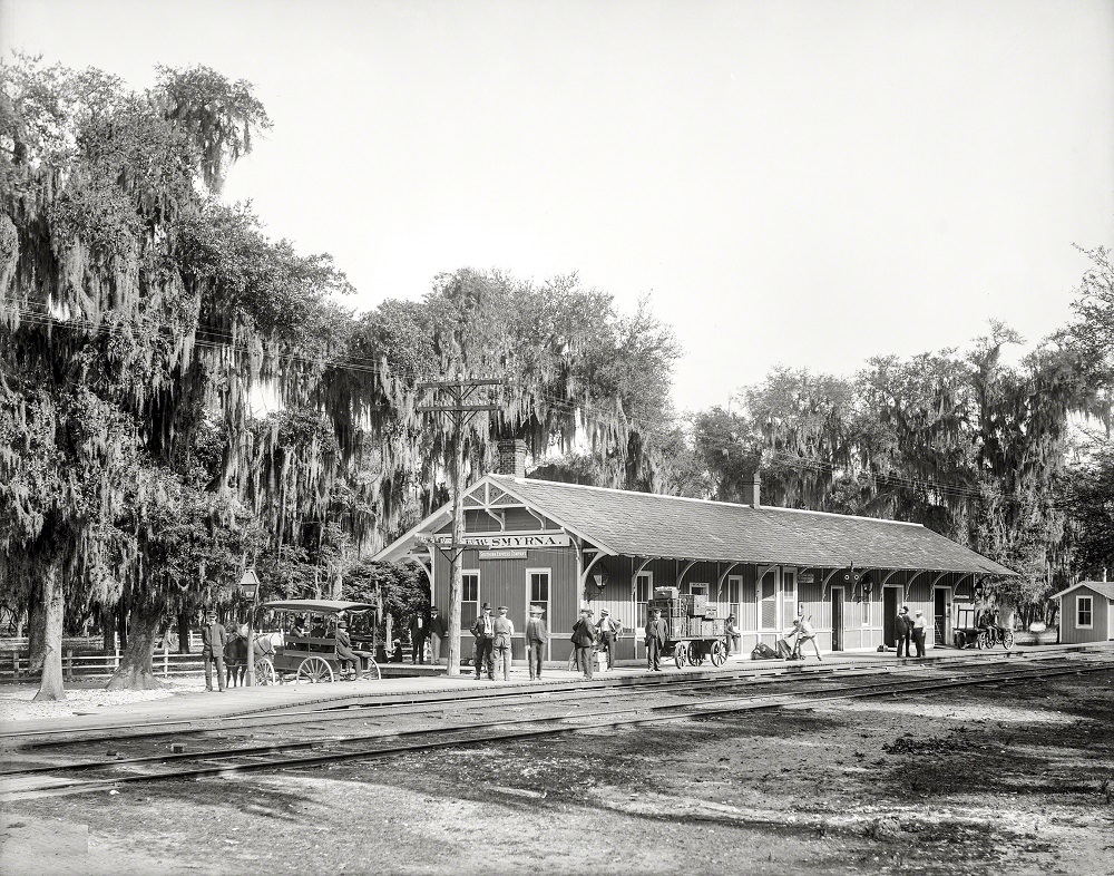 East Coast Railway station, New Smyrna (Beach), Florida, 1904
