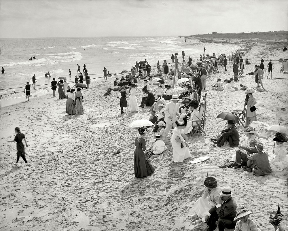 Bathing at West Palm Beach, Florida, 1910