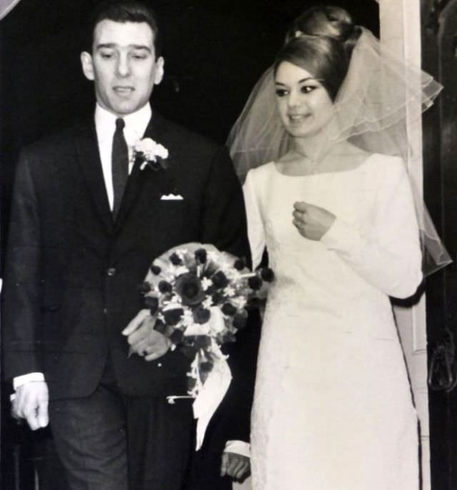 Frances Shea and gangster Reggie Kray on their wedding day, April 20th, 1965