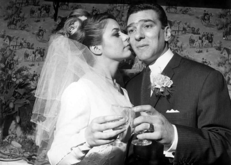 Frances Shea and gangster Reggie Kray on their wedding day, April 20th, 1965