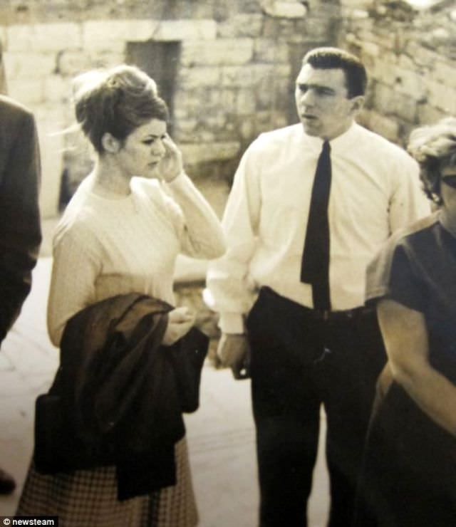 Frances Shea and Reggie Kray on their honeymoon at the Acropolis, Greece, April 1965