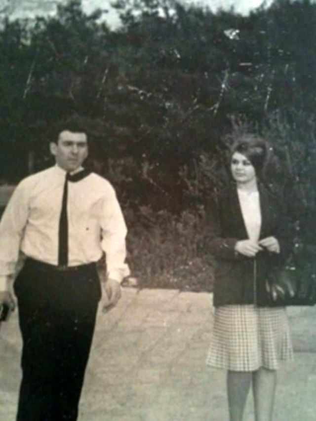 Reggie Kray and Frances Shea on their honeymoon in Athens, Greece, April 1965