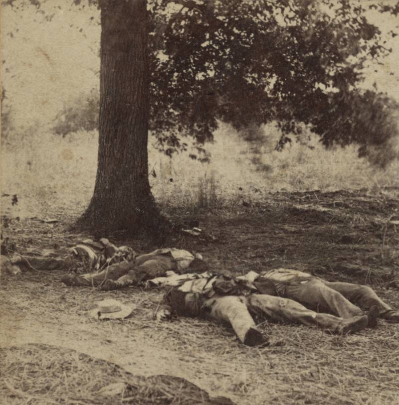 Confederate soldiers who were on the receiving end of a Union shelling.