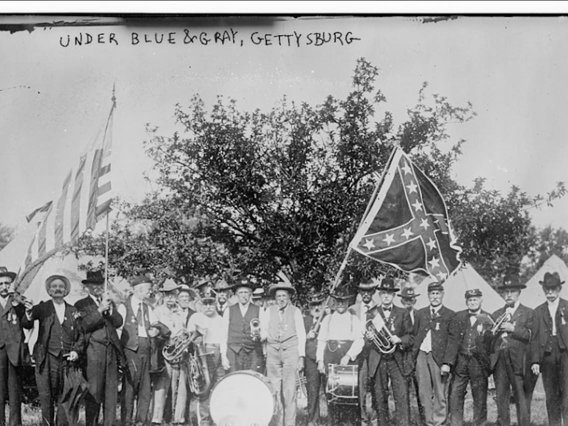 Veterans of the American Civil War during a reunion commemorating the 50th Anniversary of the Battle of Gettysburg.