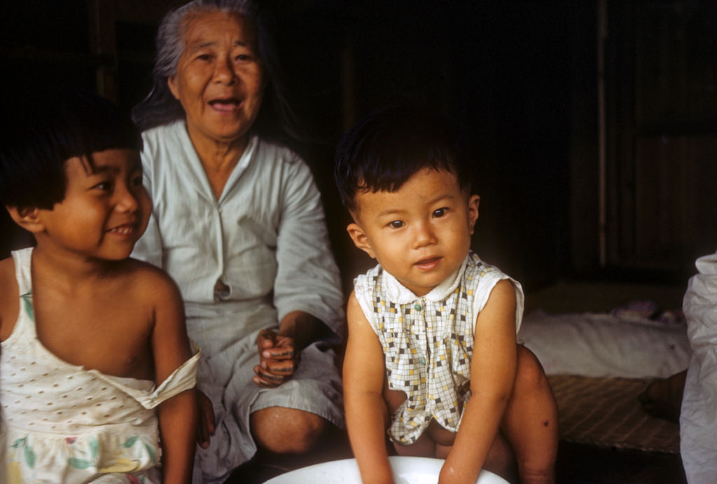 The very young and the very old, Naha-shi, 1950s