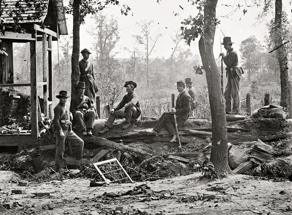 A passel of Yankees near Federal picket post, 1864