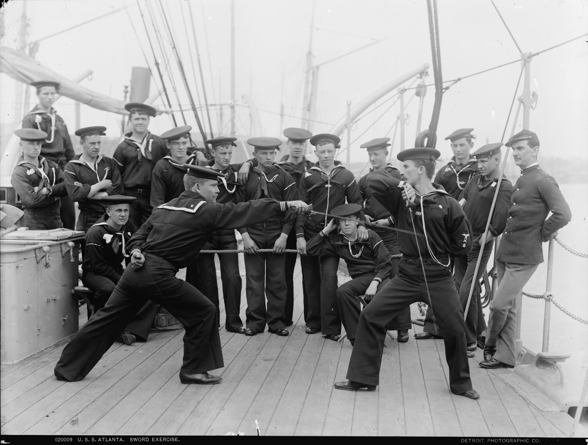 Sword exercise aboard the USS Atlanta, 1901