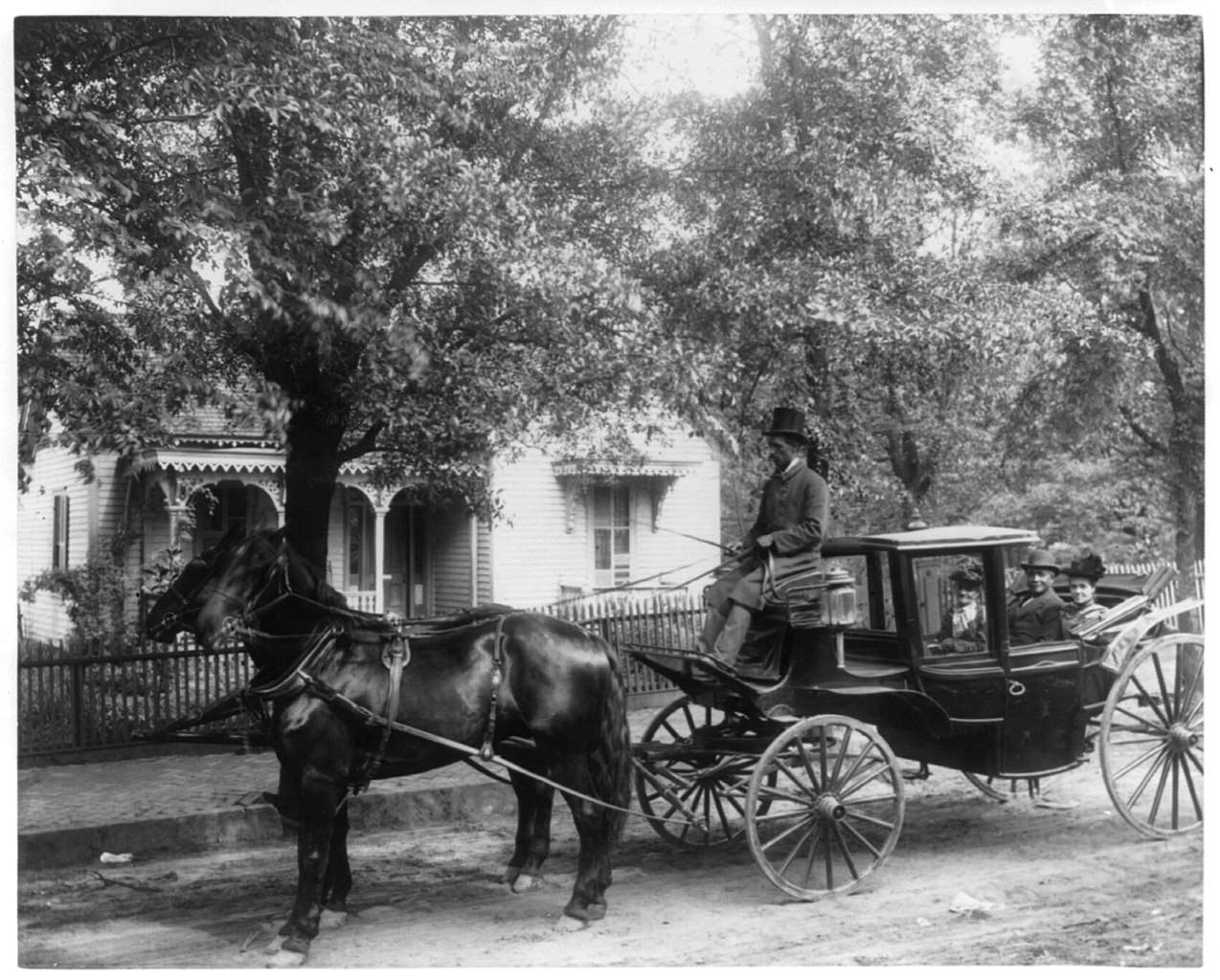 Atlanta Undertaker David Tobias Howard with his wife and mother in their carriage, circa 1890s