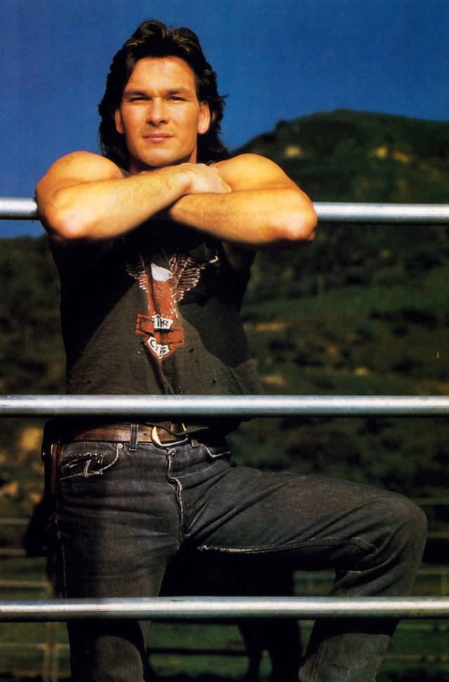 Fabulous Photos Of Young Patrick Swayze in Mullet Hairstyle From 1980s and1990s