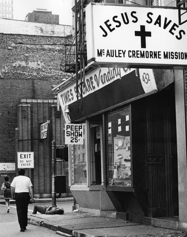 The homeless populations of Times Square and neighboring Port Authority skyrocketed during the 1970s and 1980s.