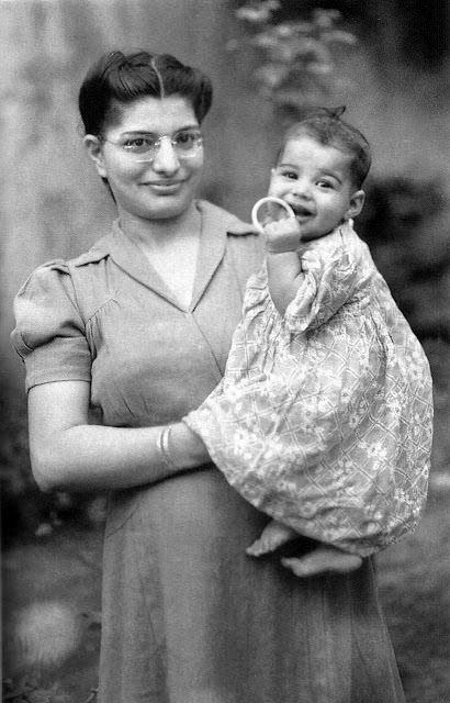 Baby Freddie with her mother