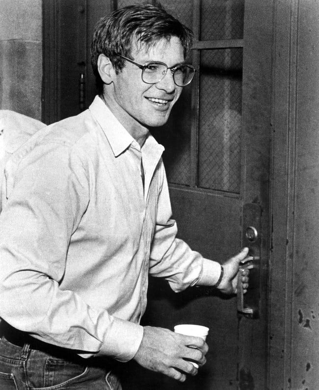Young Harrison Ford Wearing Glasses