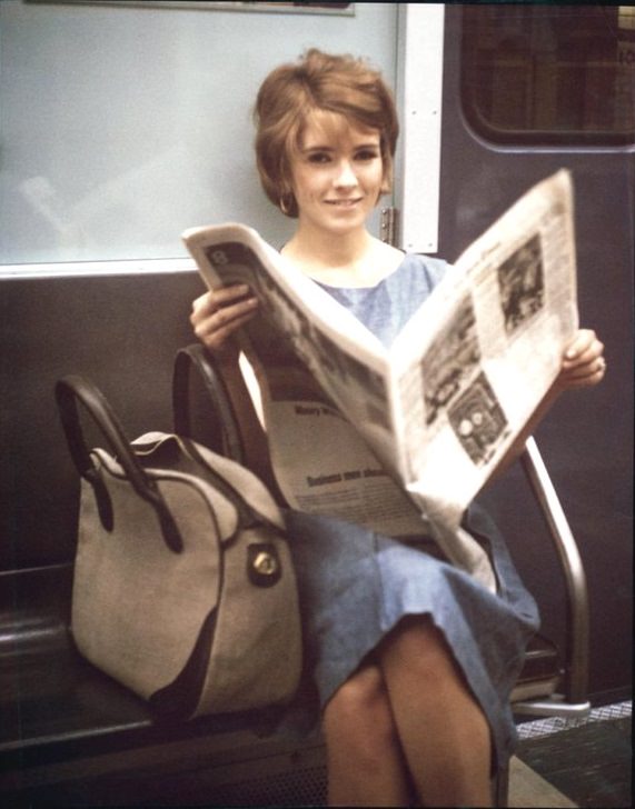 Martha Stewart on the NYC subway in the Circa 1966