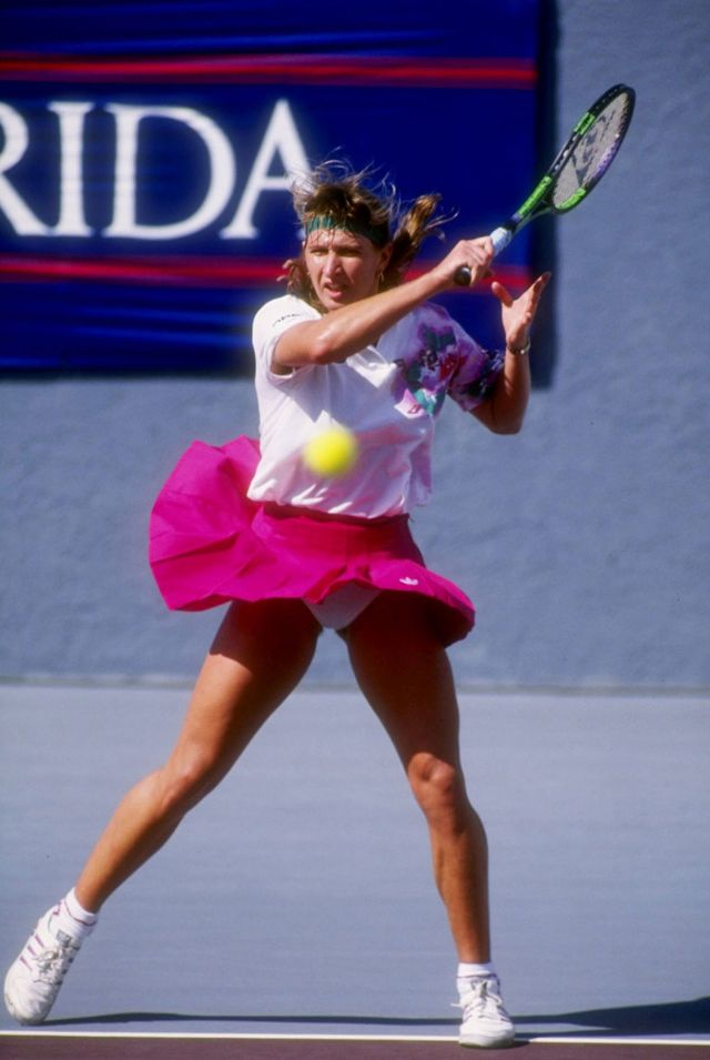 Young Steffi Graf: Candid Photos Of Legendary Tennis Player On Tennis Court