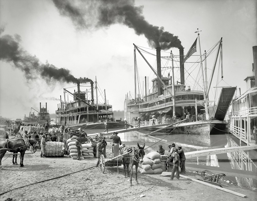 Steamboat landing at Vicksburg, 1906