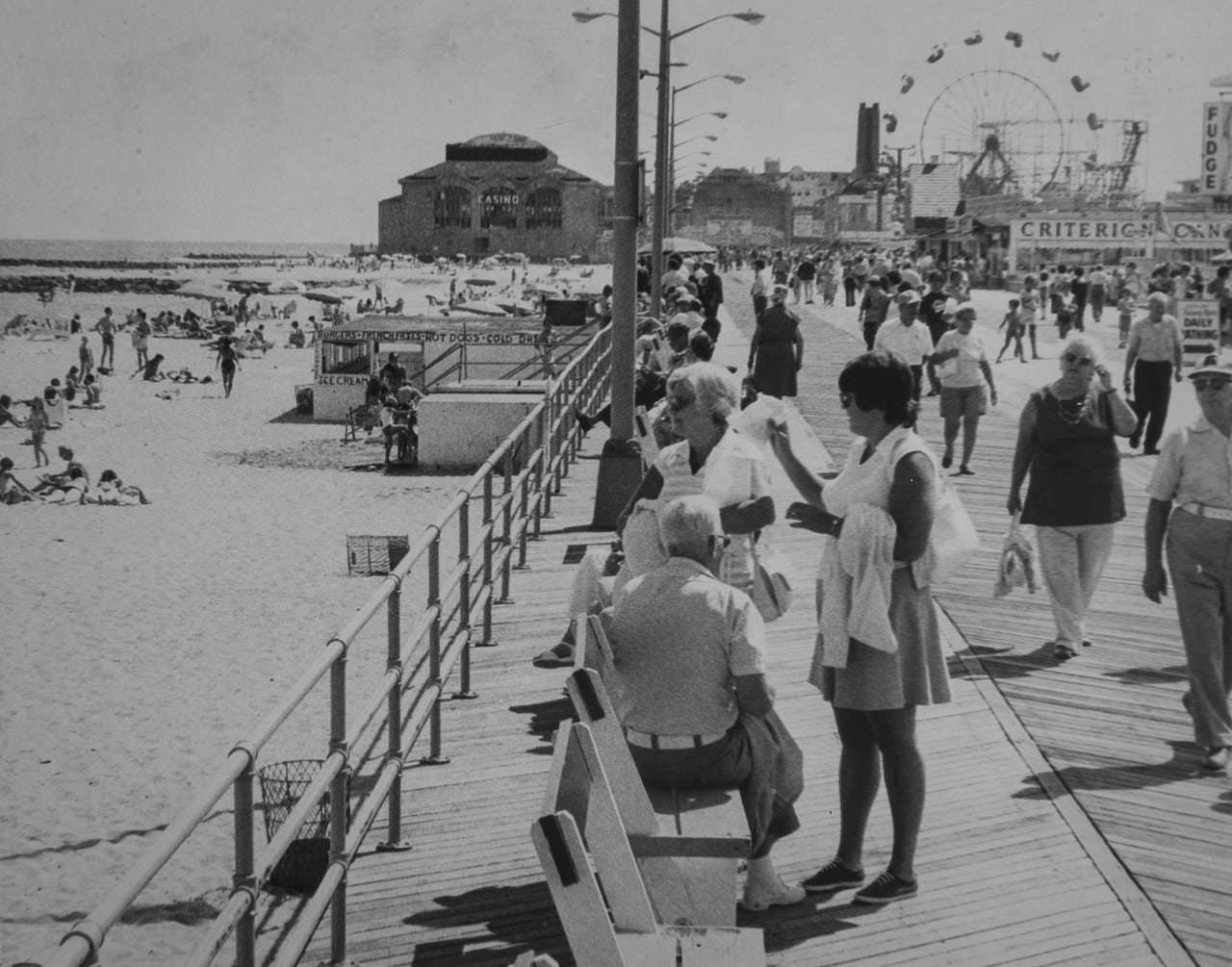Asbury Park beach and boardwalk, 1977