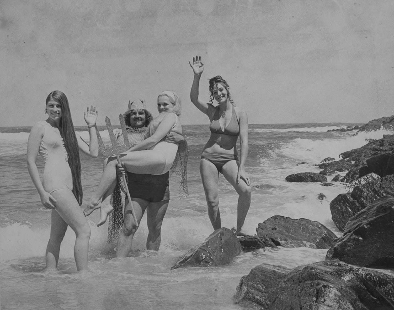 Josph Pallotto lifts Kathy Reed also pictured (Left) Nadine Higley and (Right) Debbie Depalo, 1972