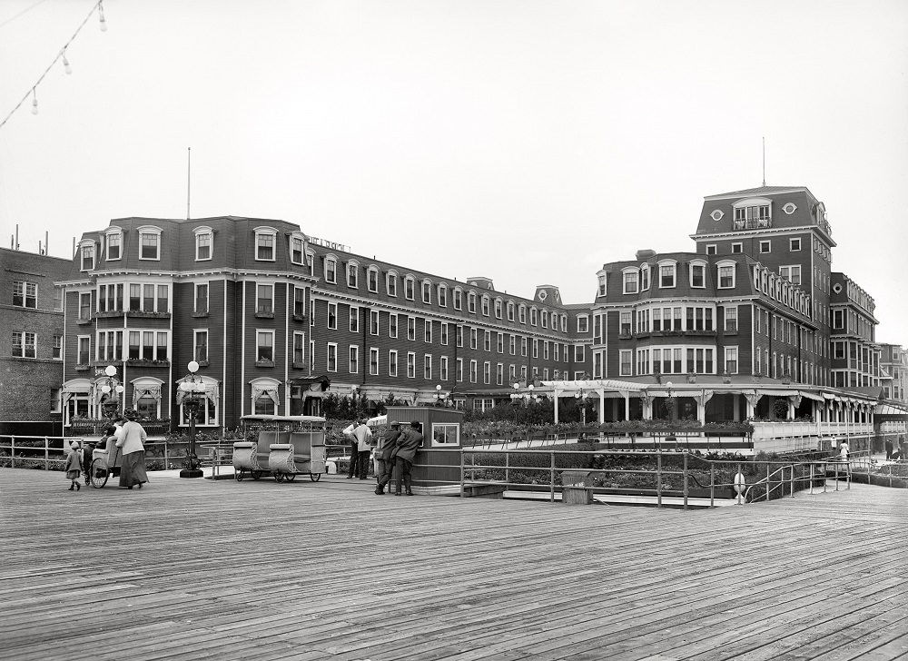 The Boardwalk and Hotel Shelburne, Atlantic City circa 1910