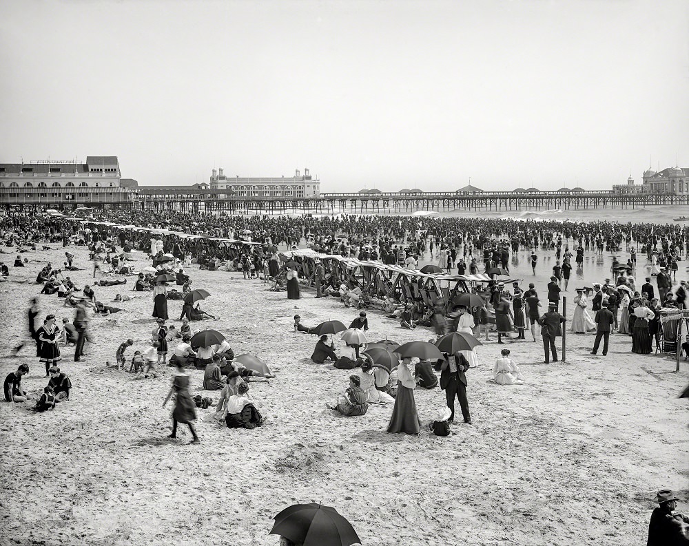The bathing hour, Atlantic City, The Jersey Shore in 1904