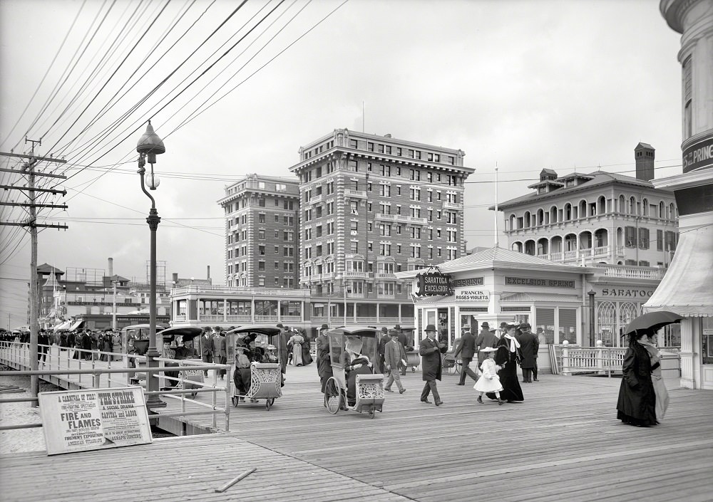 Hotel Chalfonte and Boardwalk, Atlantic City circa 1905