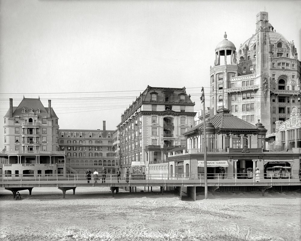 Hotel Dennis, The Atlantic City Boardwalk circa 1908